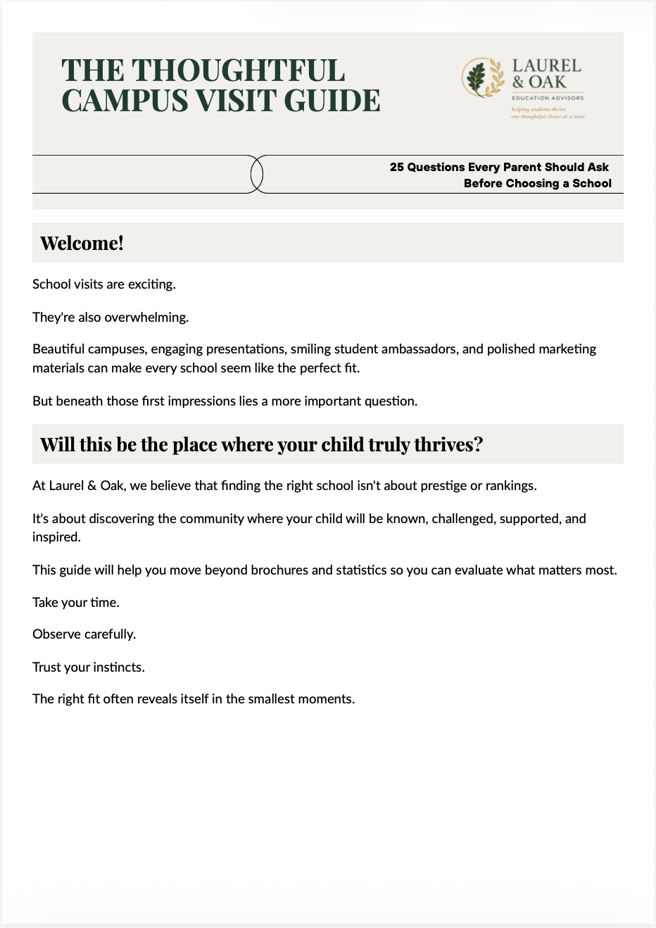 The Thoughtful Campus Visit Guide
