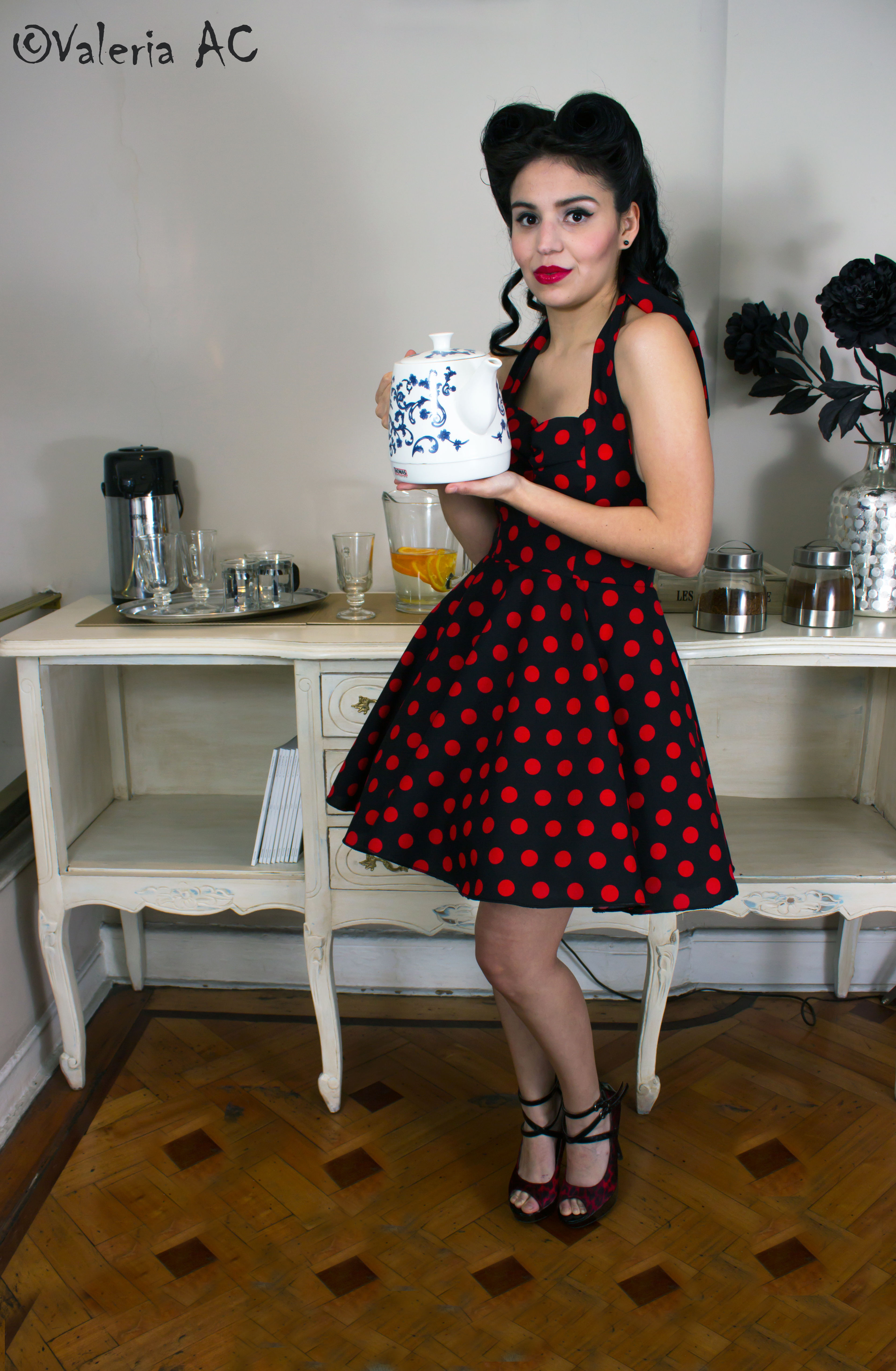 Vestido con lunares Vintage
