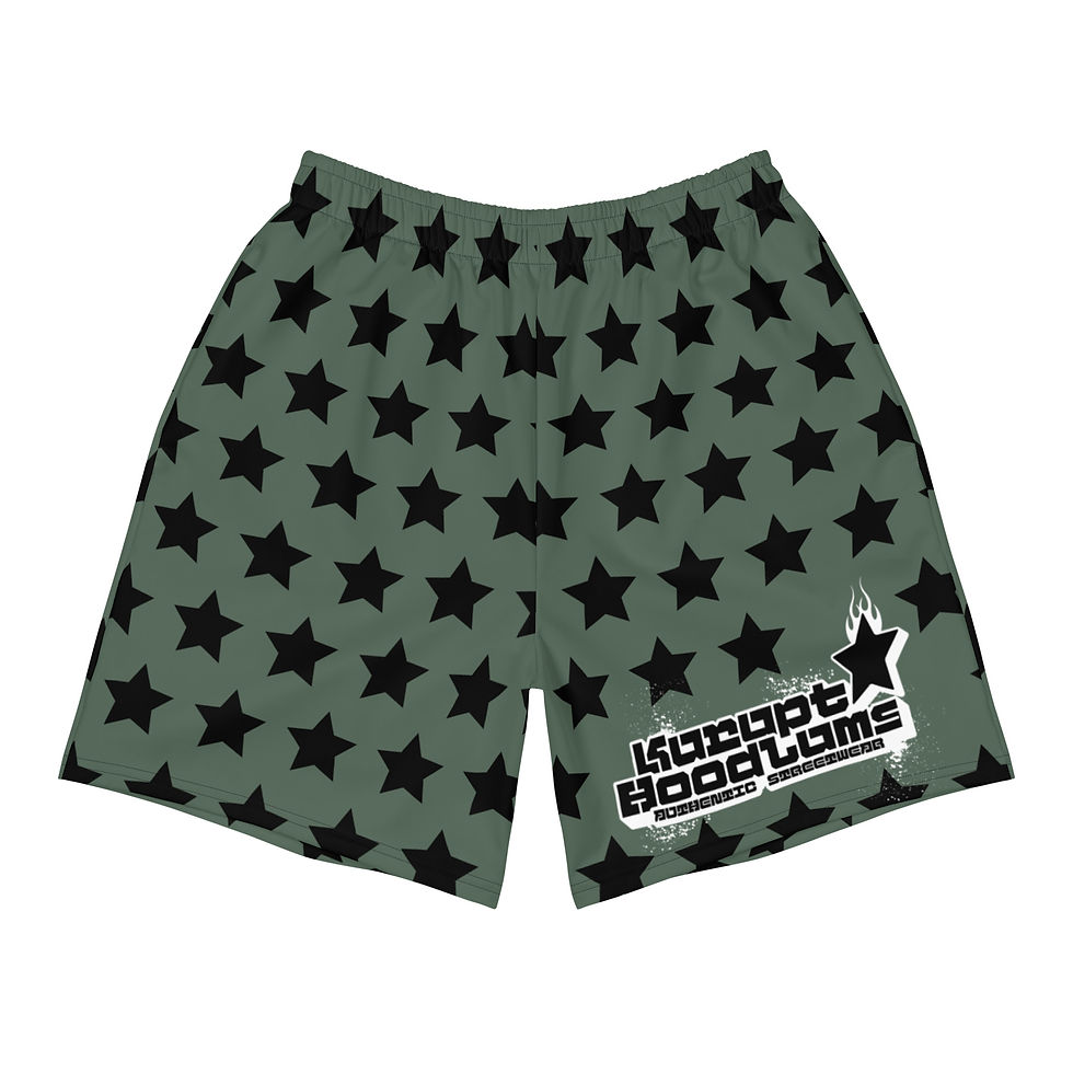 Kurupt Hoodlums "LIS: Y2K Logo Stars Blue Spruce" Unisex Athletic Shorts
