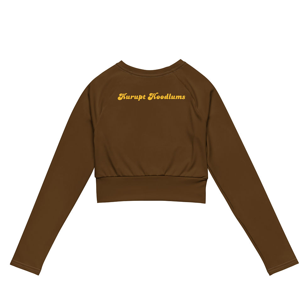 Kurupt Hoodlums "Basic" Brown Recycled long-sleeve crop top