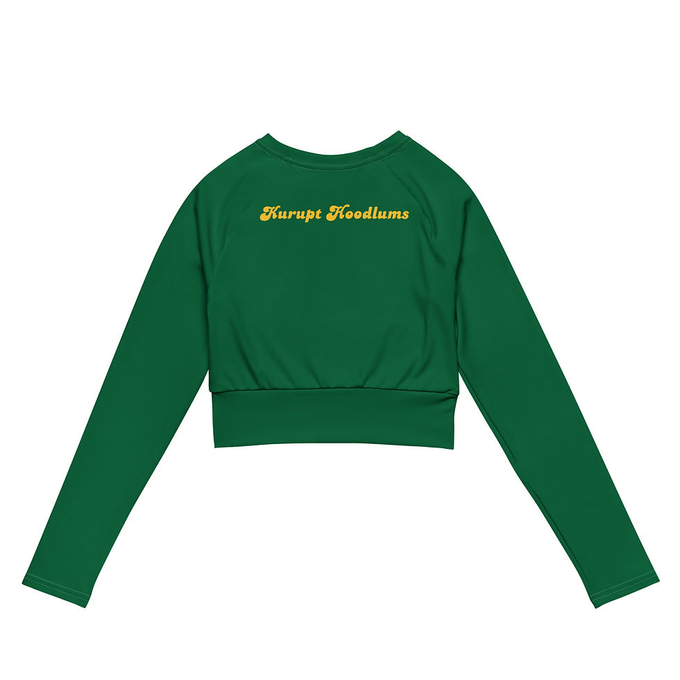 Kurupt Hoodlums "Basic" Green Recycled long-sleeve crop top