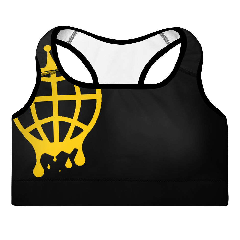 Kurupt Hoodlums Black "Big Gold Logo" Padded Sports Bra