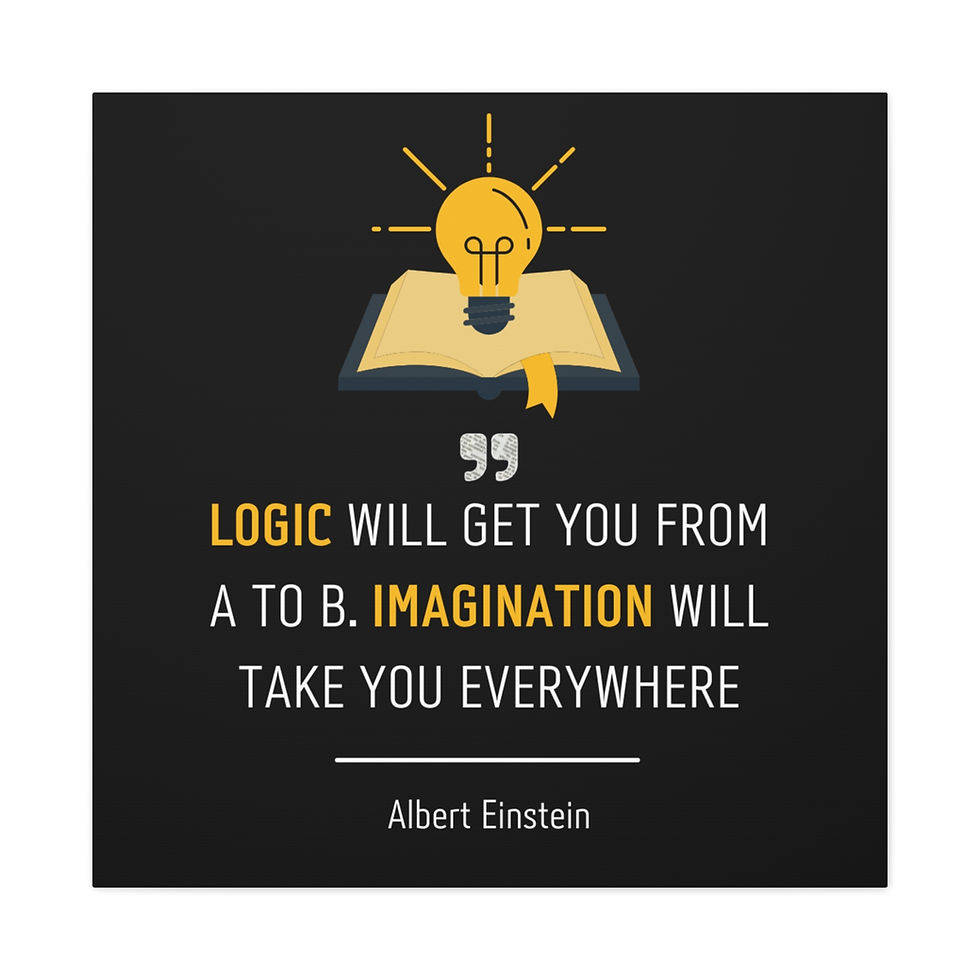 Thumbnail: Wall Art with the words from Albert Einstein "Logic will get you from A to B. Imagination will take you everywhere"