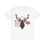 Thumbnail: A christmas inspired t-shirt with a moose wearing headphones and text that reads "It's ok to say ho ho ho"