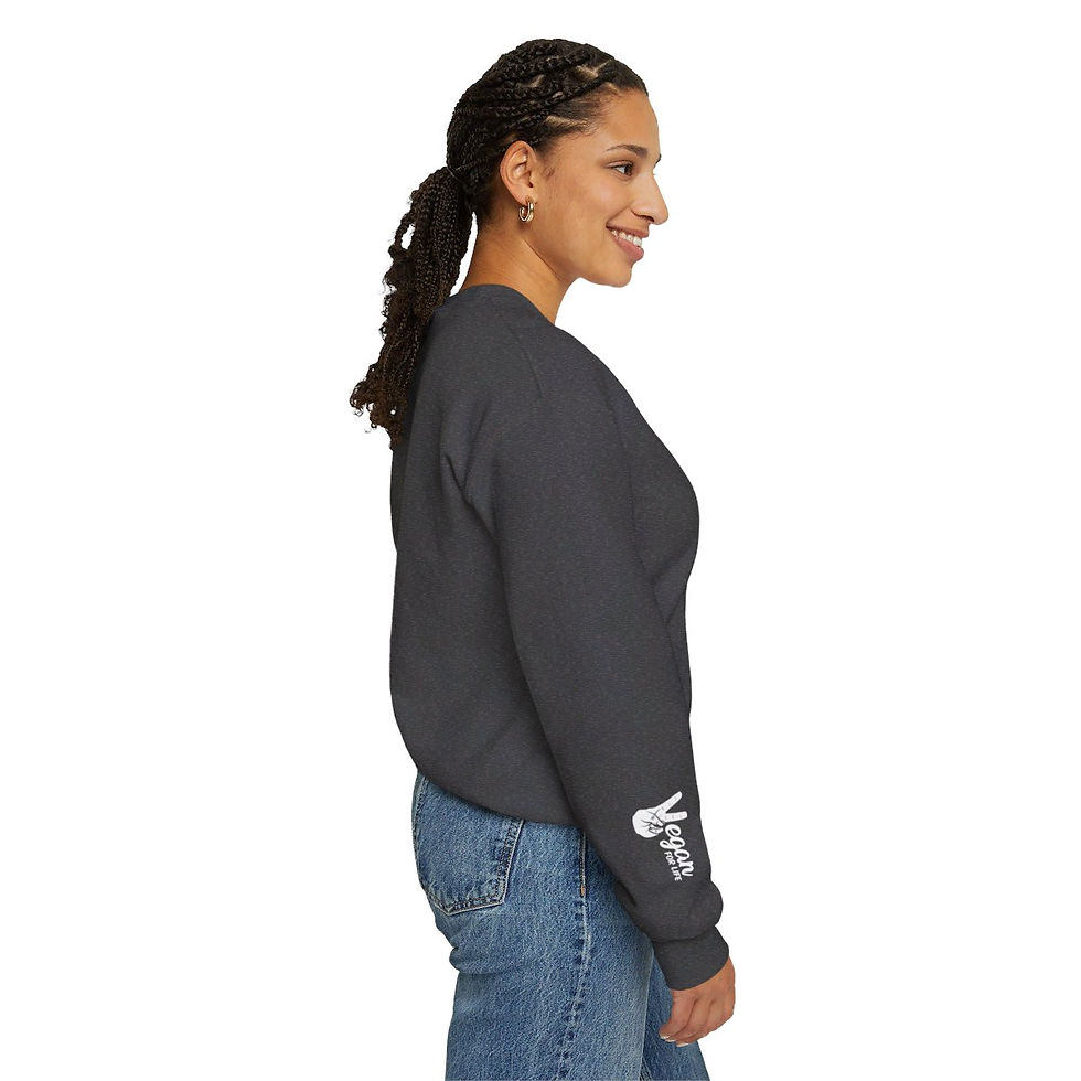 Thumbnail: a sweatshirt inspired by Vegan with the word "vegan" on the right sleeve
