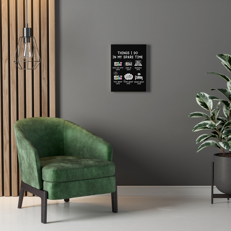 Thumbnail: Wall Art on Canvas with Cat Lovers Quotes