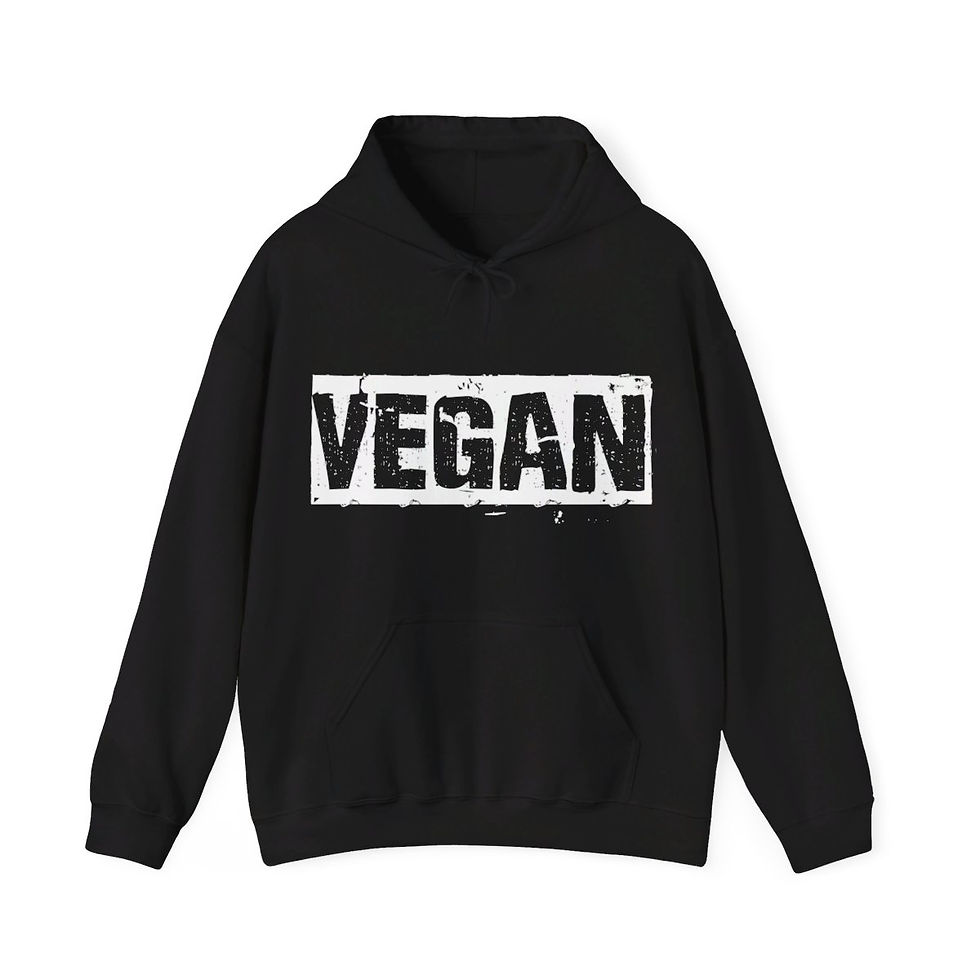 Thumbnail: a pullover sweatshirt for adults with the text "Vegan"