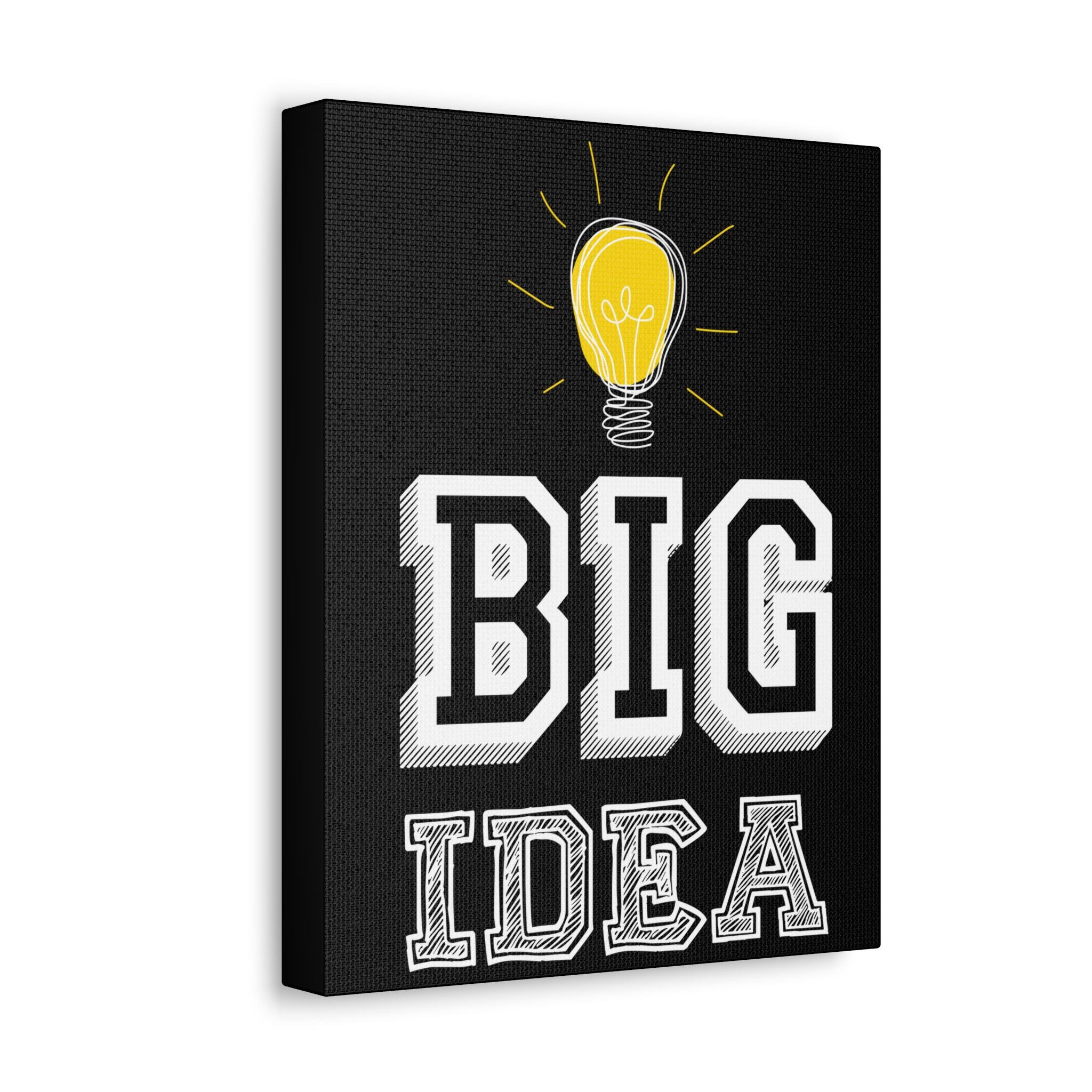wall art on canvas that reads "Big Idea"