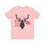 Thumbnail: A christmas inspired t-shirt with a moose wearing headphones and text that reads "It's ok to say ho ho ho"