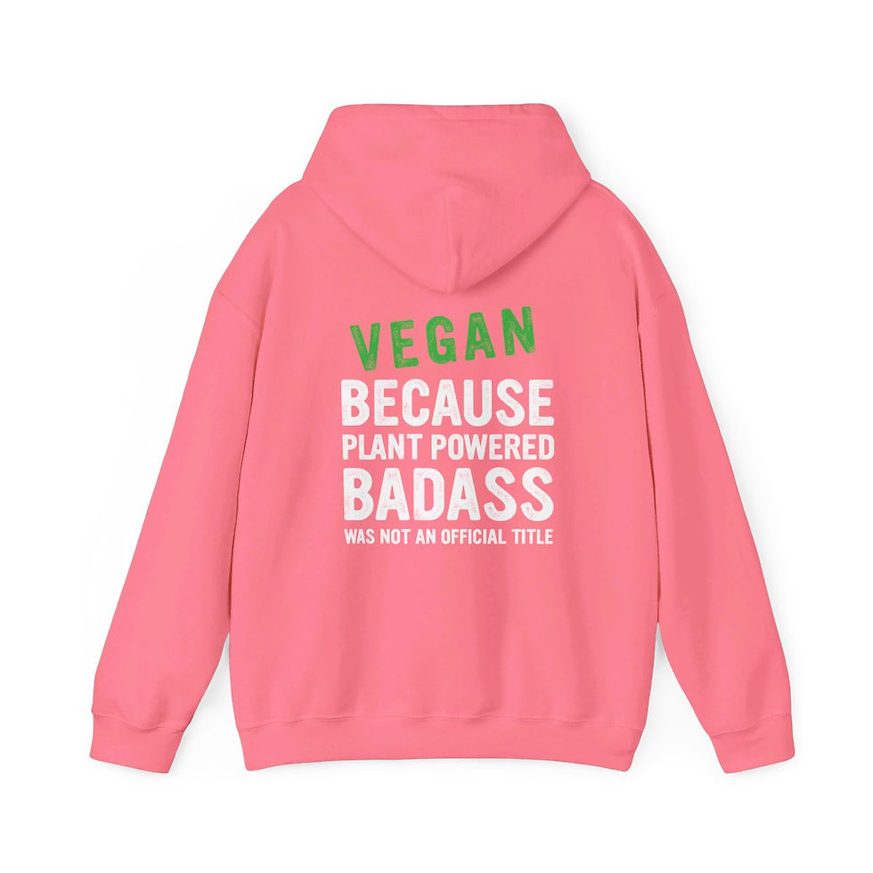 Thumbnail: A sweatshirt hoodie with a text that reads "Vegan"