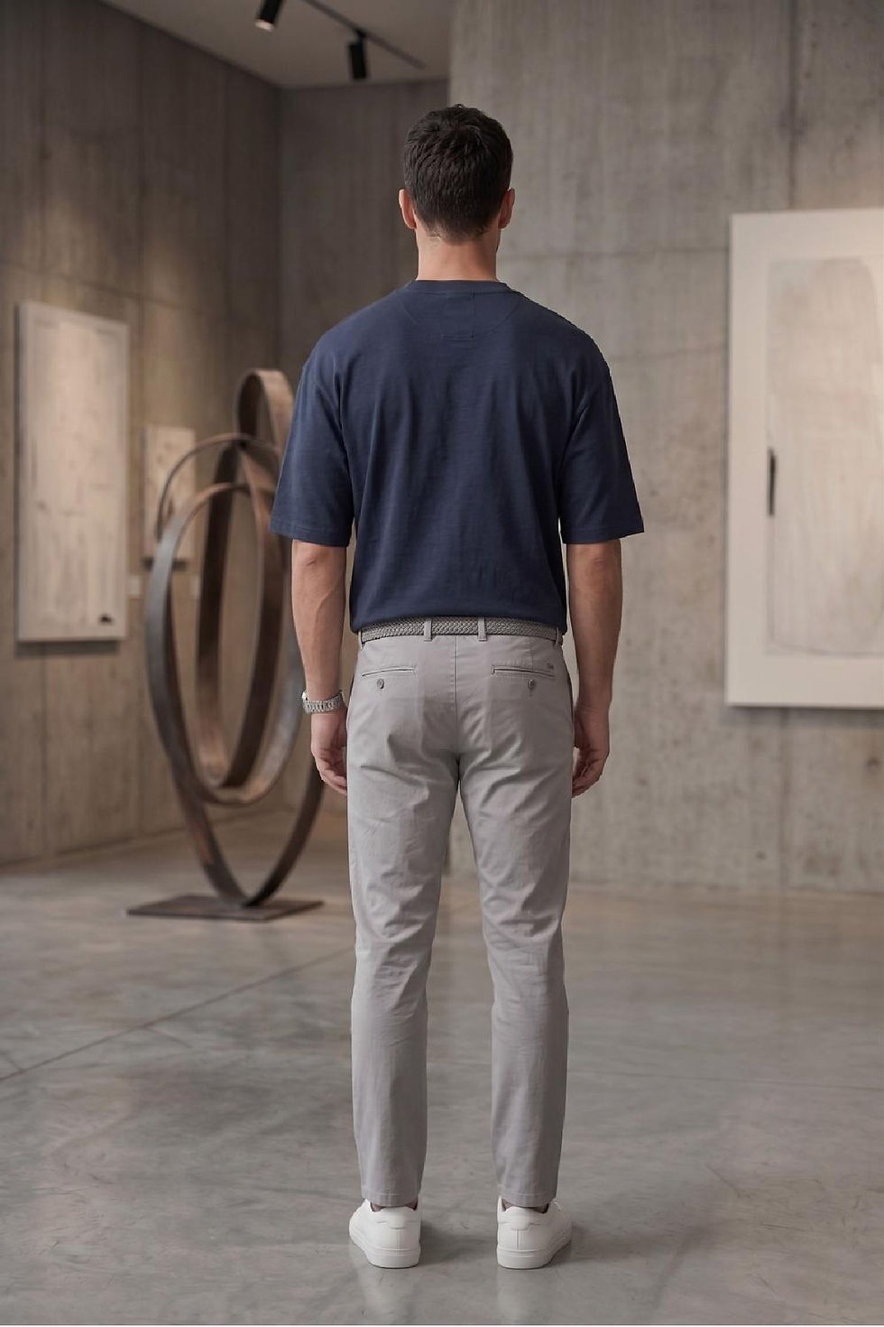 Thumbnail: RAMA BLUE FRENCH TERRY 100% COTTON OVERSIZE T-SHIRT