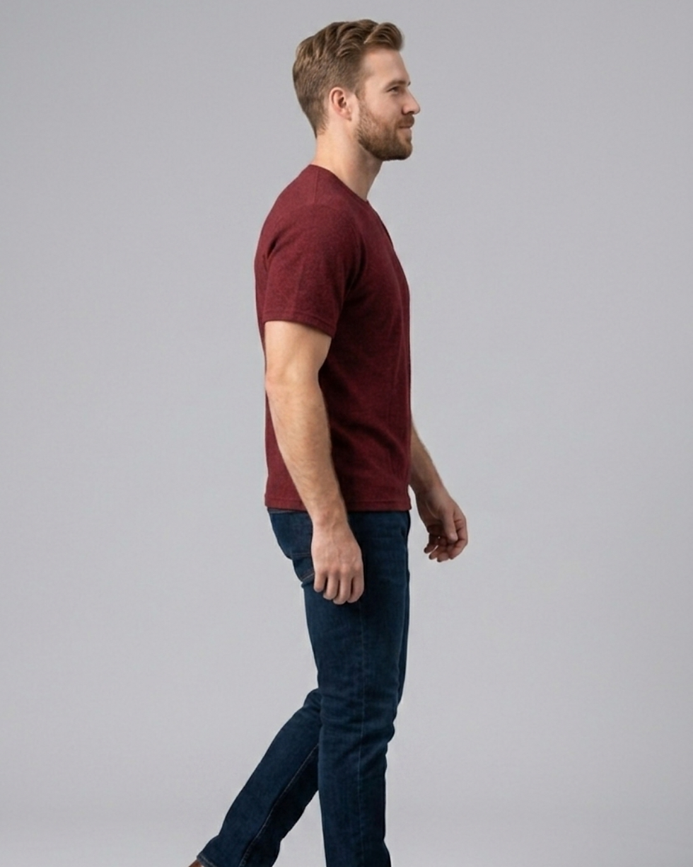 Thumbnail: MAROON K-STYLE IMPORTED TEXTURE OVERSIZE T-SHIRT