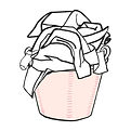 Laundry basket full of dirty clothes