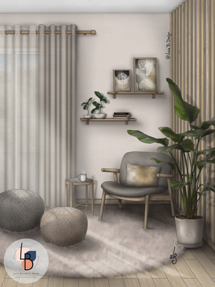 Dessin intérieur style scandinave