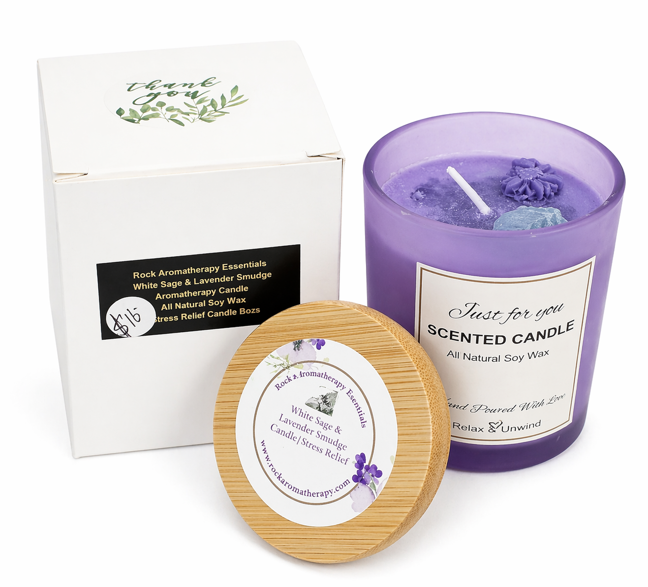 White Sage & Lavender Aromatherapy Candle