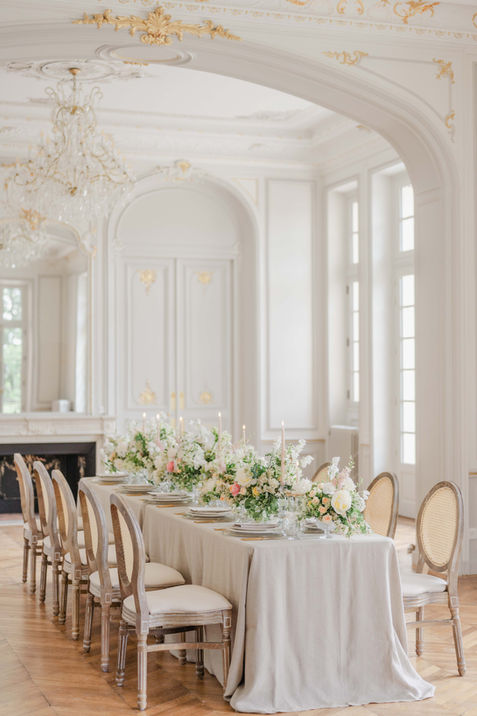 Table de réception mariage au château