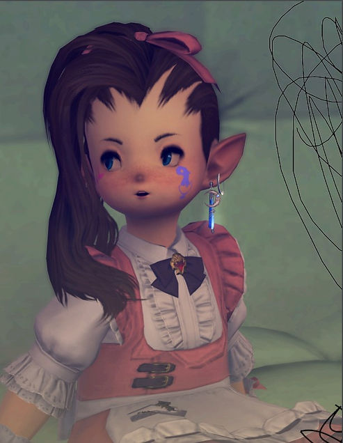 Aliesondria Nightbane, aka DJ Potate, sits down for an interview in the Lavender Beds in the game FFXIV.