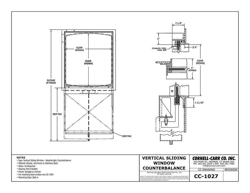 Thumbnail: CC-1027 Vertical Sliding Inboard Bolt-In Counterbalance Weathertight Window