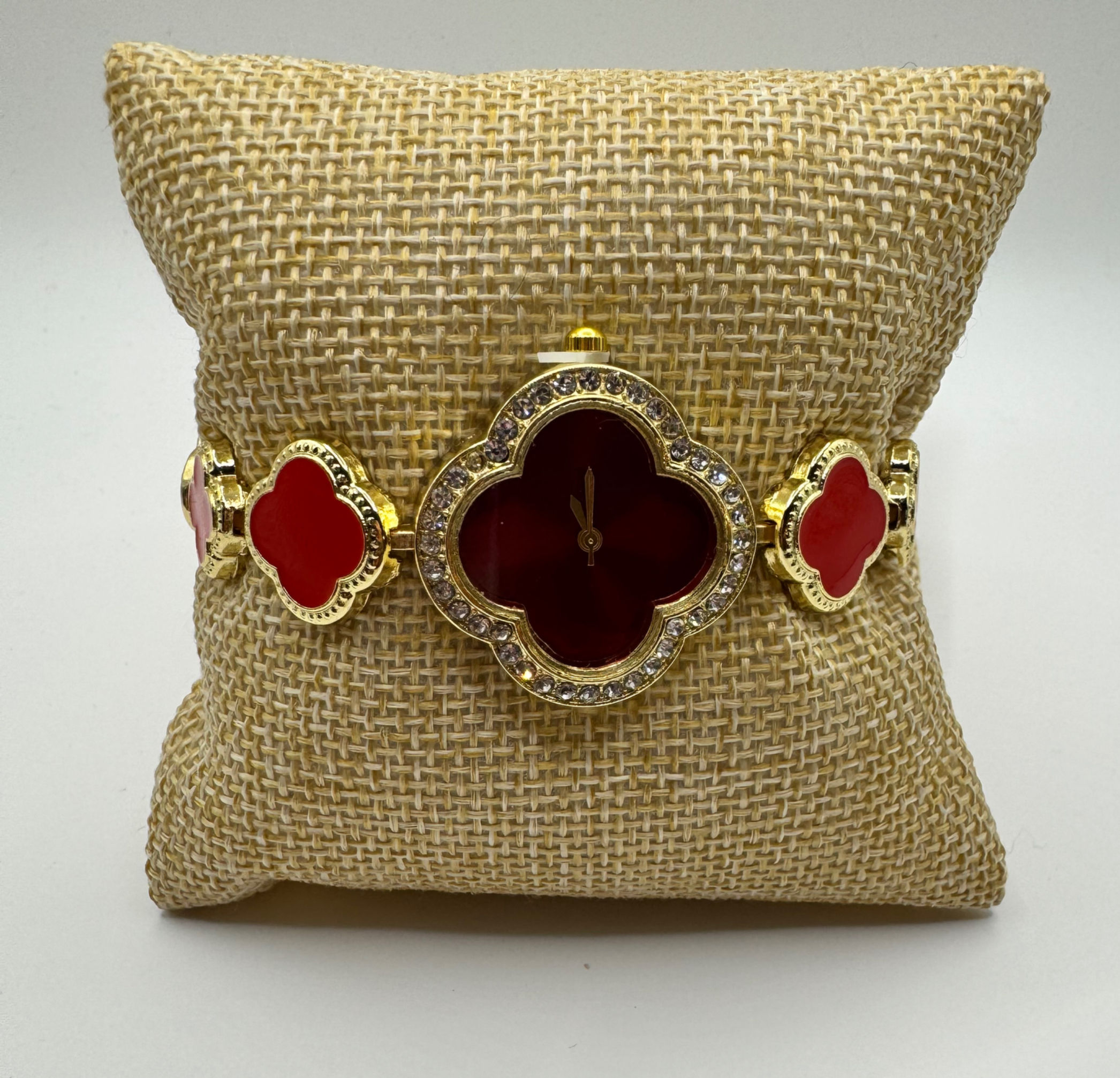 Red Gold Plated Clover Watch