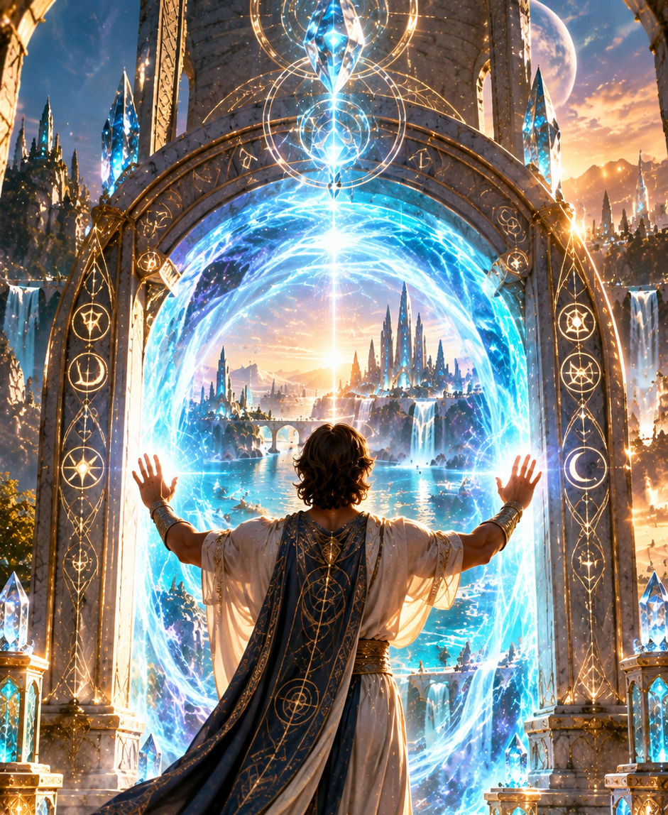 Representación de un portal energético dentro de la Magia Atlante.