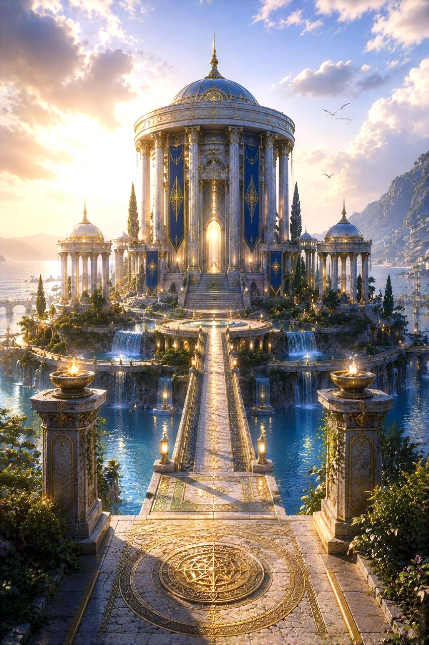 Representación del Templo Central de la Atlántida desde la visión del Universo Atlante.
