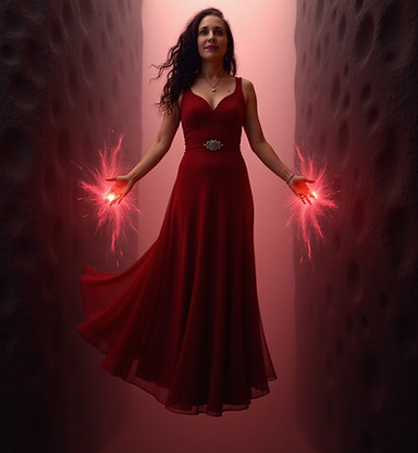 la maga atlante usando energia