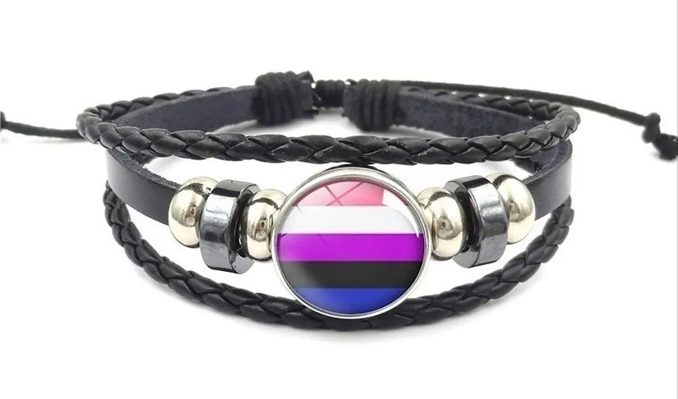 Thumbnail: Leather Flag Bracelet (9 Kinds)