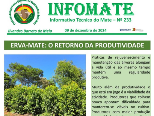 Entendimento técnico é da produção de Mate retornar à normalidade