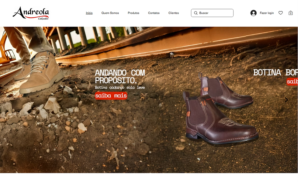 Site Andreola Calçados