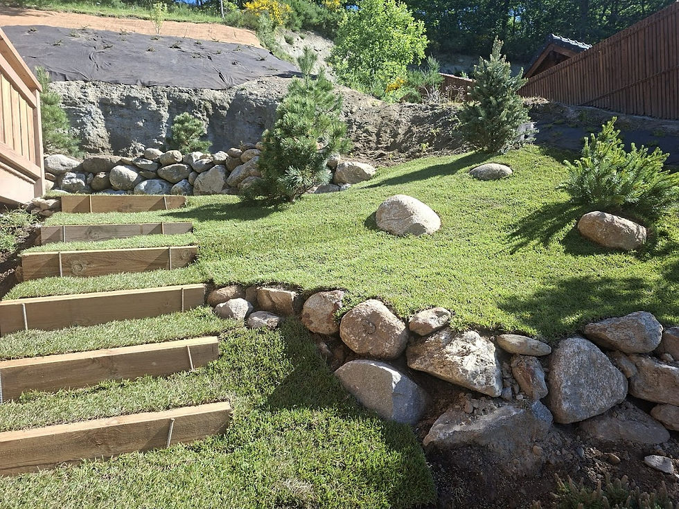 Terrasses en bois, escaliers et aménagements paysagers en Ariège