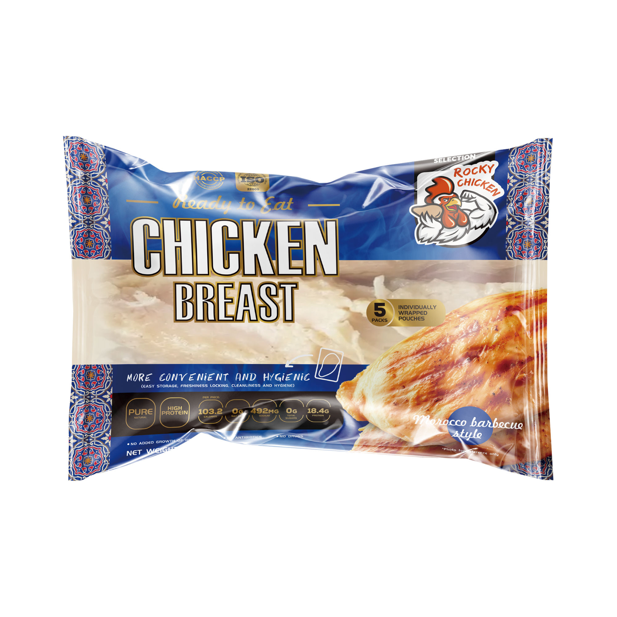 Rocky摩洛哥燒烤味即食雞胸 (真空獨立包裝)(5件裝)(100g x5)