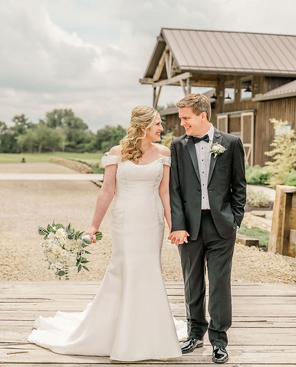Bride and Groom at Columbus Barn wedding venue