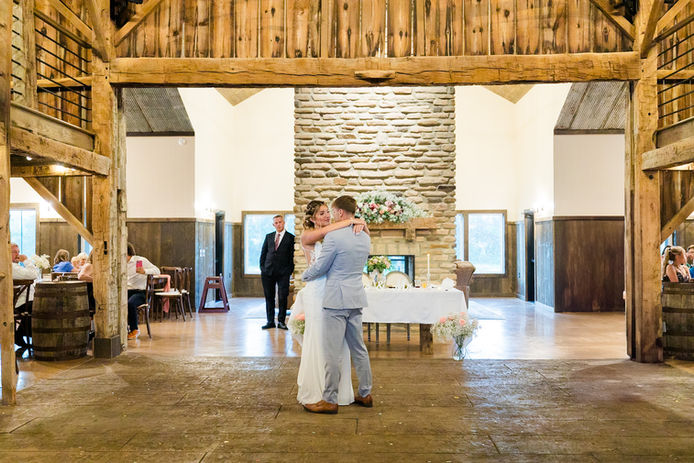 Dancefloor at barn wedding venue in Ohio