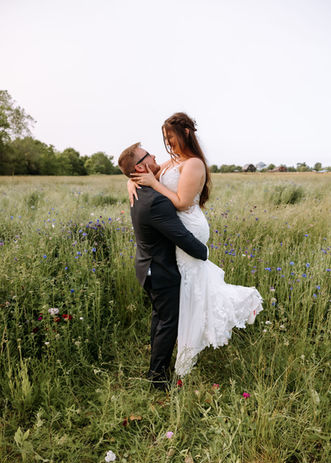 Wildflowers and garden at Columbus wedding venue