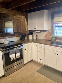 Kitchen space at Central Ohio barn wedding 