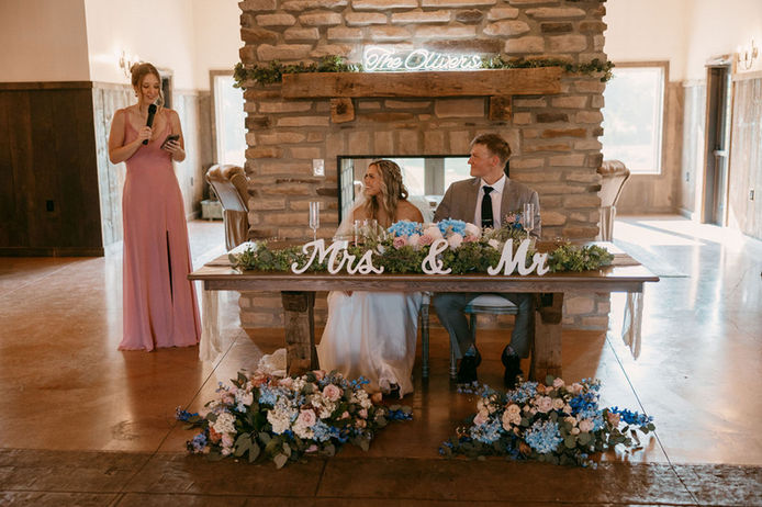 Maid of Honor speech at Modern rustic barn wedding venue in Columbus Ohio