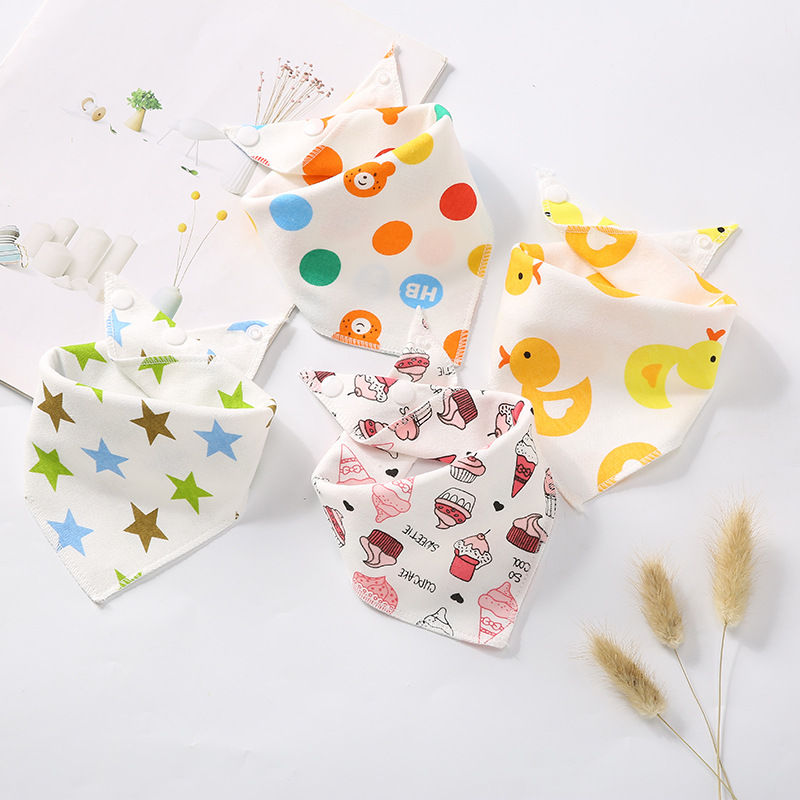 Children's Double-Layer Cotton Bib with Cartoon Design