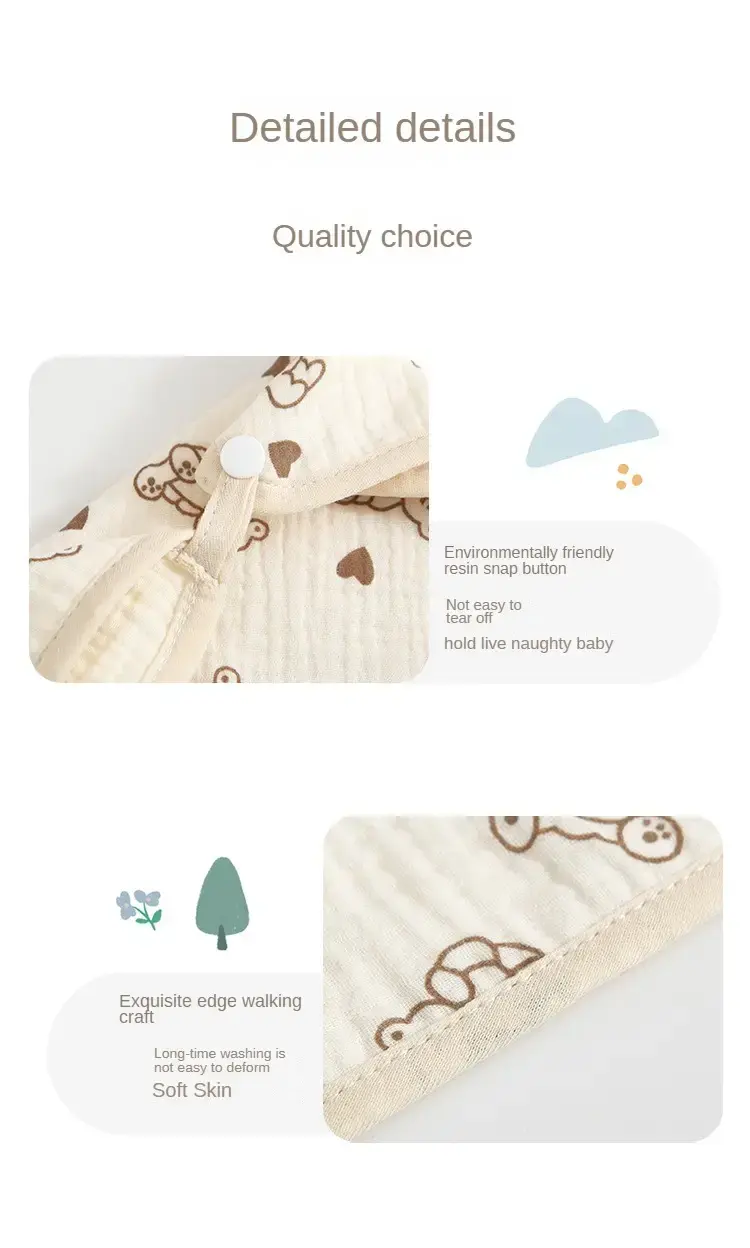 Miniatura: 4 Layers Cotton Gauze Squares Towels for Newborns