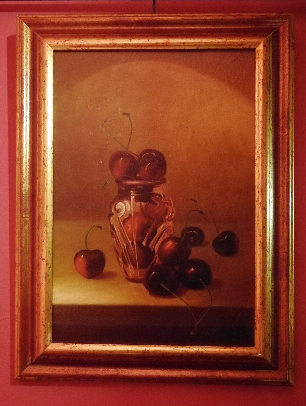 Thumbnail: Cherries and glass vase