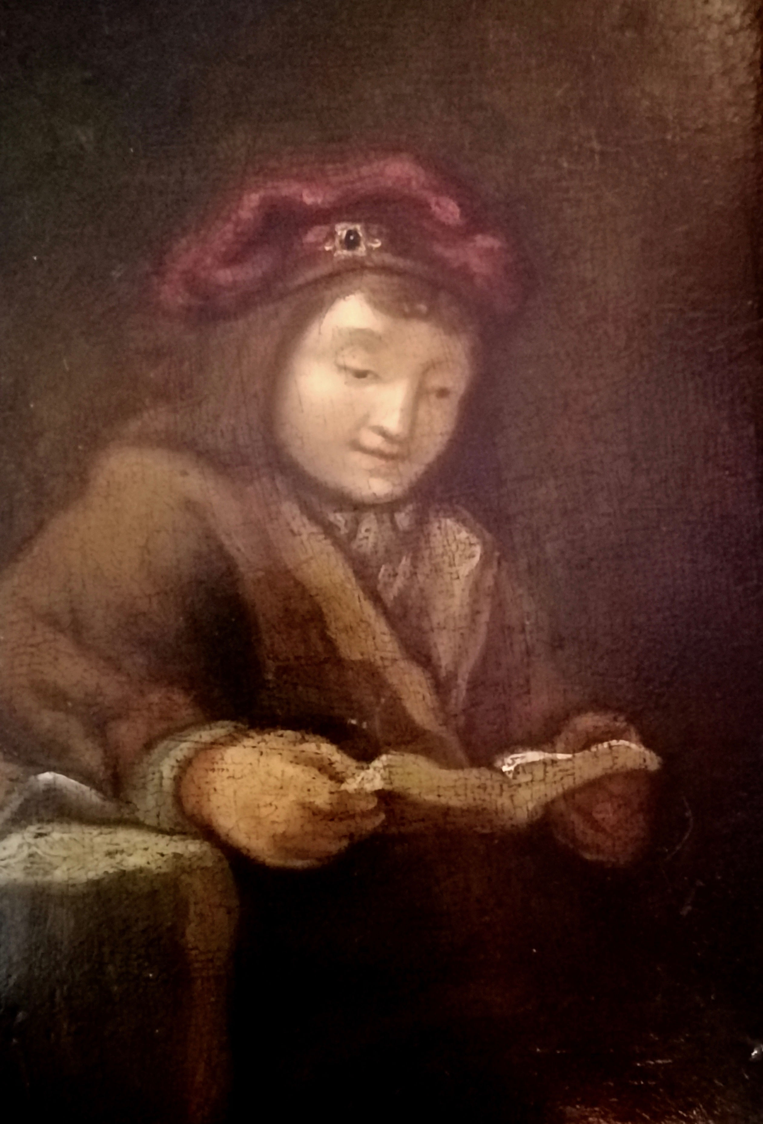 Figure reading a book