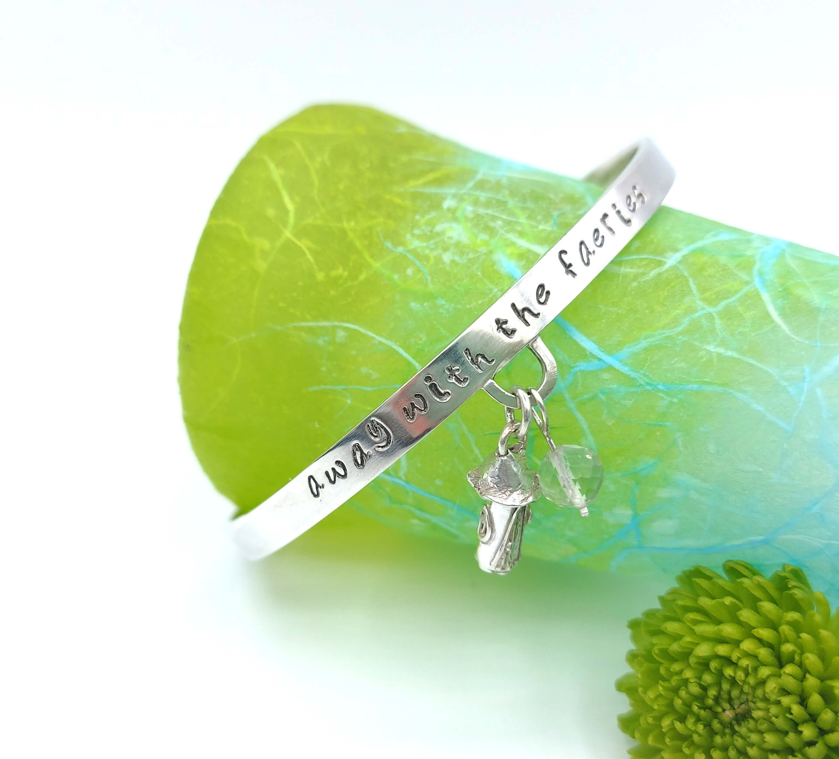 "Away with the Faeries" Silver Bangle