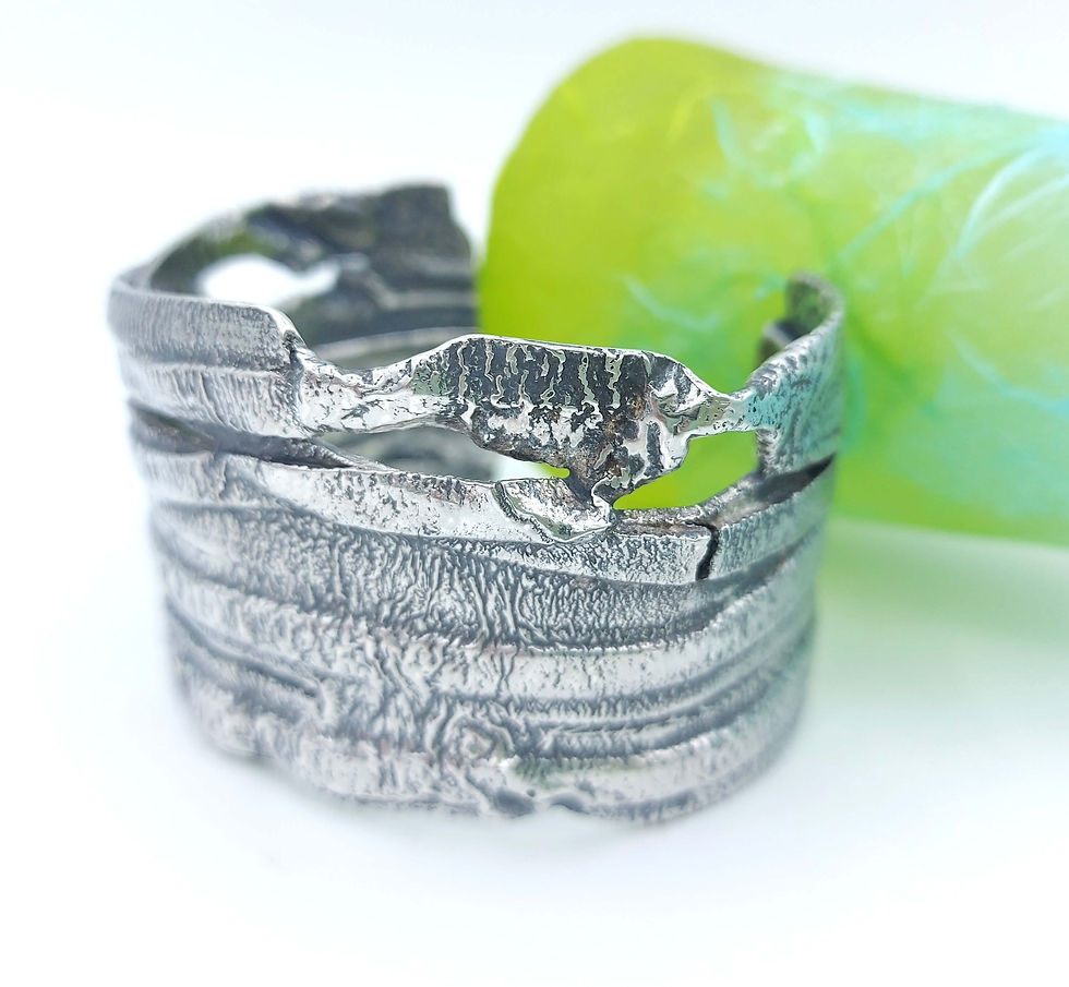 Thumbnail: Chunky Silver Cuff - Riverside Rushes