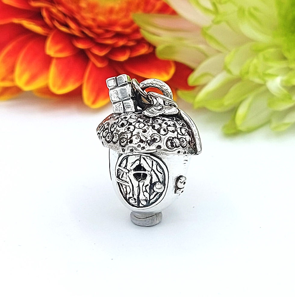 Thumbnail: Silver Acorn Fairy House Necklace