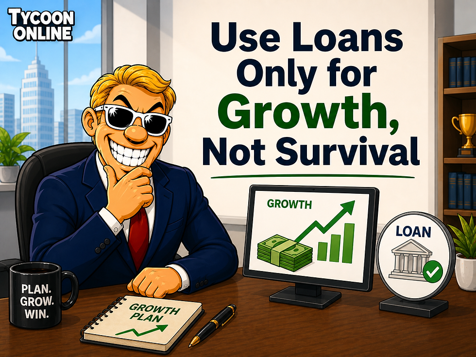 Take loans for profitable growth, not just to cover mistakes or survive.
