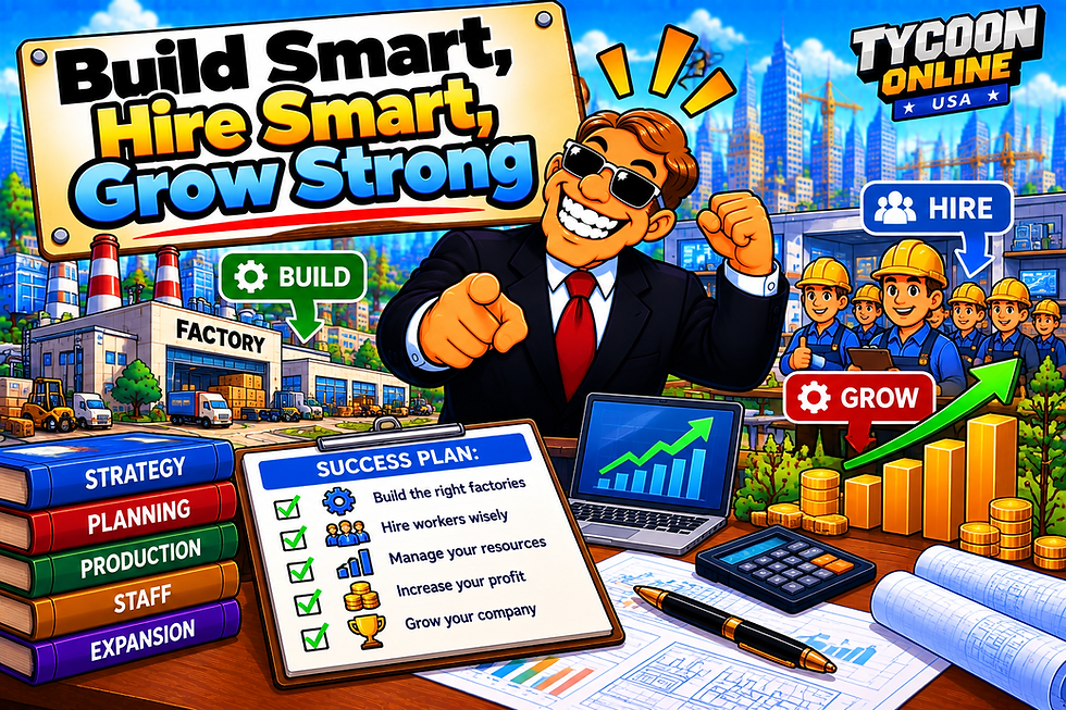 Tycoon Online USA: Don't Just Hire Workers and Build Factories