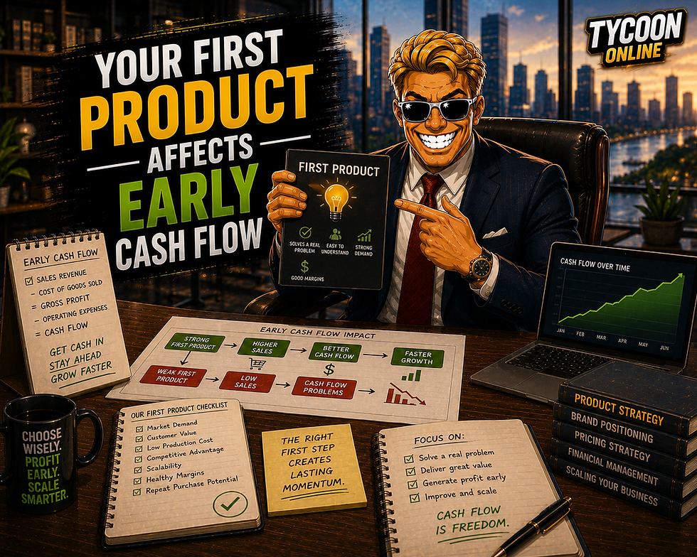 Choose a first product that sells well and supports steady cash flow.