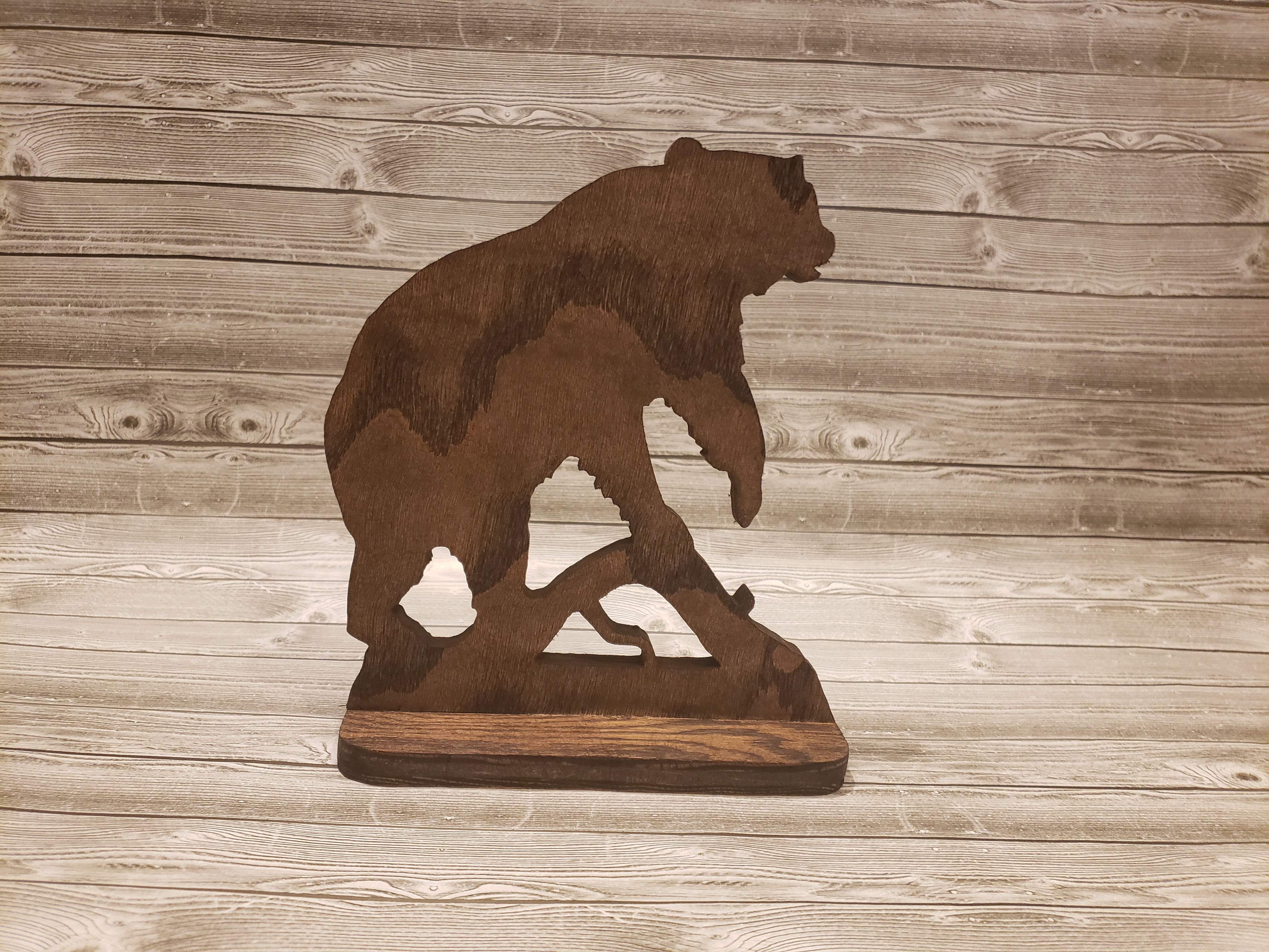 Wood bear wood art statue