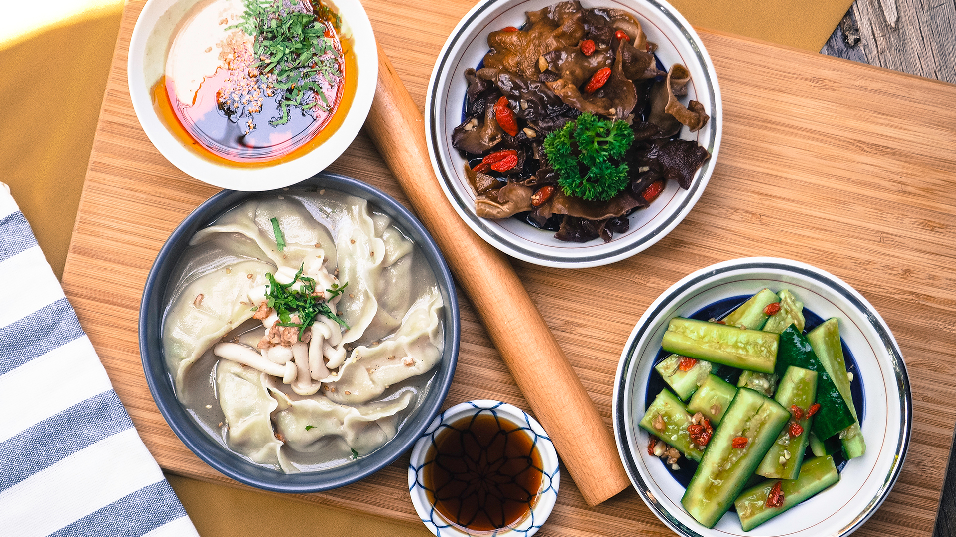 Arranged Food and Objects