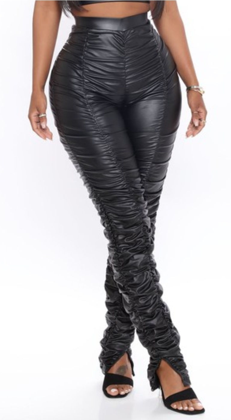 "PULL ME TOGETHER" LEATHER LEGGING