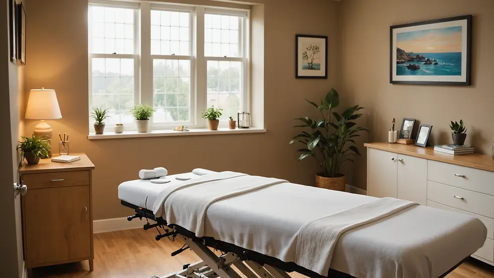 Close-up of a tranquil chiropractic treatment room